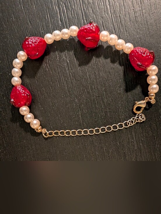Jewelry - Anthropologie Pearl & Strawberry Women's Bracelet - Elegant Design